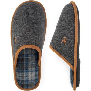 imageVeraCosy Mens Knitted Scottish Slippers with Soft Memory Foam Non Slip Indoor Rubber SoleBlack