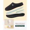imageVeraCosy Mens Cozy Knit Slipper Comfortable Memory Foam Indoor House Shoes with Nonslip Rubber SoleDark Black