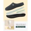 imageVeraCosy Mens Cozy Knit Slipper Comfortable Memory Foam Indoor House Shoes with Nonslip Rubber SoleLight Gray