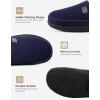 imageVeraCosy Mens Cozy Knit Slipper Comfortable Memory Foam Indoor House Shoes with Nonslip Rubber SoleNavy Blue