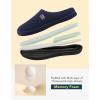 imageVeraCosy Mens Cozy Knit Slipper Comfortable Memory Foam Indoor House Shoes with Nonslip Rubber SoleNavy Blue