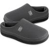 imageVeraCosy Mens Cozy Knit Slipper Comfortable Memory Foam Indoor House Shoes with Nonslip Rubber SoleLight Gray