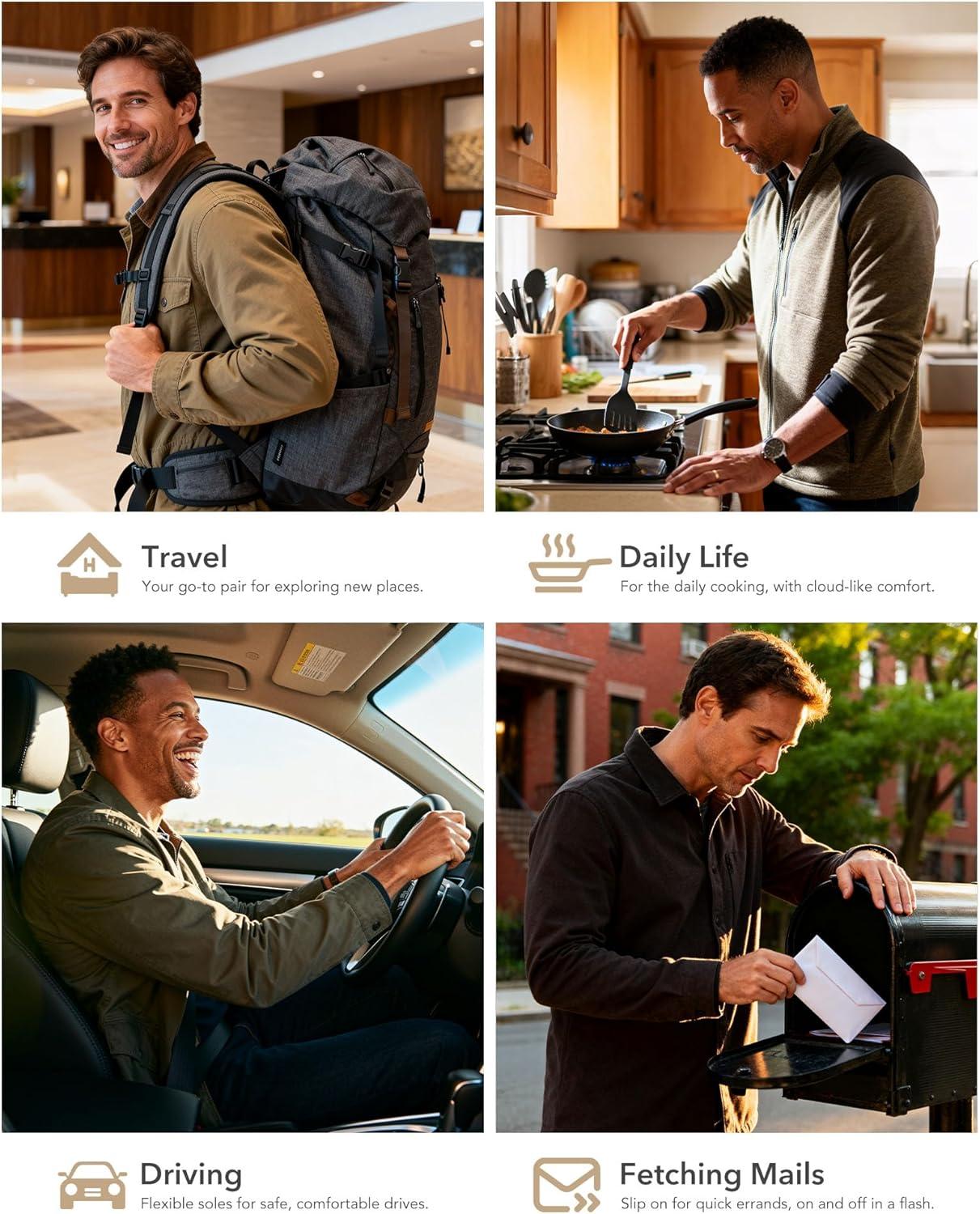 imageVeraCosy Mens Quilted Slippers with Elastic Gore and Anti Skid Outsole for OutdoorCool Gray