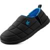 imageVeraCosy Mens Quilted Slippers with Elastic Gore and Anti Skid Outsole for OutdoorKnight Black