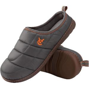 imageVeraCosy Mens Quilted Slip on Slippers with Anti Skid Outsole for OutdoorSteel Gray