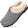 imageVeraCosy Womens Memory Foam Moccasin Slippers  Cozy Indoor House Shoes with Fleece Lining ampamp NonSlip SoleGrey