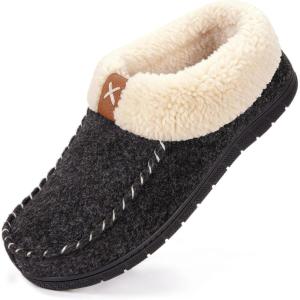 imageVeraCosy Womens Memory Foam Moccasin Slippers  Cozy Indoor House Shoes with Fleece Lining ampamp NonSlip SoleBlack