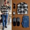 image:imageVeraCosy Mens Corduroy Scuff Slippers Soft Comfy Memory Foam Nonslip Indoor House ShoesWhale Gray Check