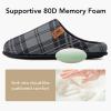 image:imageVeraCosy Mens Cozy Slipon Slippers Corduroy Memory Foam Indoor House ShoesWhale Gray Check
