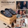 image:imageVeraCosy Mens Cozy Slipon Slippers Corduroy Memory Foam Indoor House ShoesWhale Gray Check