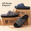 image:imageVeraCosy Mens OpenToe Slippers Memory Foam Indoor Outdoor House ShoesBlack Speckle