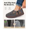 image:imageVeraCosy Mens Quilted Slippers House Shoes with Elastic Gore Anti Skid Outsole for Indoor OutdoorCool Gray