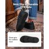image:imageVeraCosy Mens Quilted Slippers House Shoes with Elastic Gore Anti Skid Outsole for Indoor OutdoorKnight Black