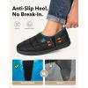 image:imageVeraCosy Mens Quilted Slippers House Shoes with Elastic Gore Anti Skid Outsole for Indoor OutdoorKnight Black