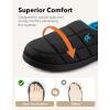 image:imageVeraCosy Mens Quilted Slippers House Shoes with Elastic Gore Anti Skid Outsole for Indoor OutdoorKnight Black