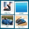 image:imageVeraCosy Womens TwoTone Slippers Soft Comfy Knit Memory Foam Nonslip Indoor Outdoor House ShoesCharcoal Cobalt