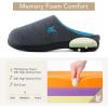 image:imageVeraCosy Womens TwoTone Slippers Soft Comfy Knit Memory Foam Nonslip Indoor Outdoor House ShoesCharcoal Cobalt