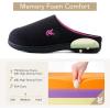 image:imageVeraCosy Womens TwoTone Slippers Soft Comfy Knit Memory Foam Nonslip Indoor Outdoor House ShoesFuchsia Black