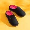image:imageVeraCosy Womens TwoTone Slippers Soft Comfy Knit Memory Foam Nonslip Indoor Outdoor House ShoesFuchsia Black