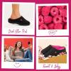 image:imageVeraCosy Womens TwoTone Slippers Soft Comfy Knit Memory Foam Nonslip Indoor Outdoor House ShoesFuchsia Black