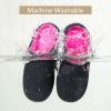 image:imageVeraCosy Womens TwoTone Slippers Soft Comfy Knit Memory Foam Nonslip Indoor Outdoor House ShoesFuchsia Black