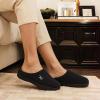 image:imageVeraCosy Womens TwoTone Slippers Soft Comfy Knit Memory Foam Nonslip Indoor Outdoor House ShoesMuted Black Gray