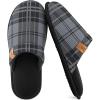 image:imageVeraCosy Mens Corduroy Scuff Slippers Soft Comfy Memory Foam Nonslip Indoor House ShoesWhale Gray Check