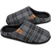 image:imageVeraCosy Mens Cozy Slipon Slippers Corduroy Memory Foam Indoor House ShoesWhale Gray Check