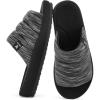 image:imageVeraCosy Mens Open Toe Slippers Breathable Corn Knit Memory Foam Non Slip Sole for HouseFoggy Black