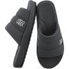 image:imageVeraCosy Mens Open Toe Slippers Breathable Corn Knit Memory Foam Non Slip Sole for HouseLight Gray