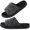 image:imageVeraCosy Mens OpenToe Slippers Memory Foam Indoor Outdoor House ShoesBlack Speckle