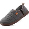 image:imageVeraCosy Mens Quilted Slippers House Shoes with Elastic Gore Anti Skid Outsole for Indoor OutdoorCool Gray