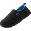 image:imageVeraCosy Mens Quilted Slippers House Shoes with Elastic Gore Anti Skid Outsole for Indoor OutdoorKnight Black