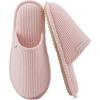 image:imageVeraCosy Womens Corduroy Scuff Slippers with Soft Memory Foam Non Slip OutsoleLace Blush