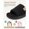 image:imageVeraCosy Ladies Open Toe Slippers Soft Terry Cloth Indoor Slip on Womens House ShoesModest Black