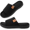 image:imageVeraCosy Ladies Open Toe Slippers Soft Terry Cloth Indoor Slip on Womens House ShoesModest Black