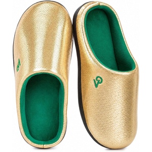 image:imageVeraCosy Mens TwoTone Memory Foam House Slippers Indoor Outdoor Durable Rubber SolePitch Gold