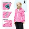 imageSaphiRose Kids Rain Jacket Waterproof Raincoat Mesh Lined Coat with Removable Hood for Boys GirlsPink