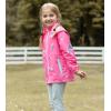 imageSaphiRose Kids Rain Jacket Waterproof Raincoat Mesh Lined Coat with Removable Hood for Boys GirlsPink Pony