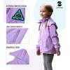 imageSaphiRose Kids Rain Jacket Waterproof Raincoat Mesh Lined Coat with Removable Hood for Boys GirlsPurple