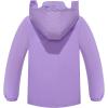 imageSaphiRose Kids Rain Jacket Waterproof Raincoat Mesh Lined Coat with Removable Hood for Boys GirlsPurple