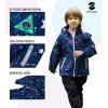 imageSaphiRose Kids Rain Jacket Waterproof Raincoat Mesh Lined Coat with Removable Hood for Boys GirlsSpace