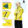 imageSaphiRose Kids Rain Jacket Waterproof Raincoat Mesh Lined Coat with Removable Hood for Boys GirlsYellow