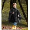 imageSaphiRose Lightweight Kids Rain Poncho Waterproof Jacket Zipper Up Rain CoatBlack