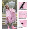 imageSaphiRose Lightweight Kids Rain Poncho Waterproof Jacket Zipper Up Rain CoatPink