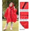 imageSaphiRose Lightweight Kids Rain Poncho Waterproof Jacket Zipper Up Rain CoatRed