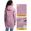 imageSaphiRose Womens Long Packable Raincoat Waterproof Rain Jacket Lightweight Outdoor Windbreaker with HoodLight Purple