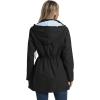 imageSaphiRose Womens Long Rain Jacket Waterproof Rain Coat with Hood Outdoor Light Raincoats WindbreakerBlack
