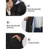 imageSaphiRose Womens Long Rain Jacket Waterproof Rain Coat with Hood Outdoor Light Raincoats WindbreakerBlack