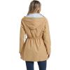 imageSaphiRose Womens Long Rain Jacket Waterproof Rain Coat with Hood Outdoor Light Raincoats WindbreakerTan